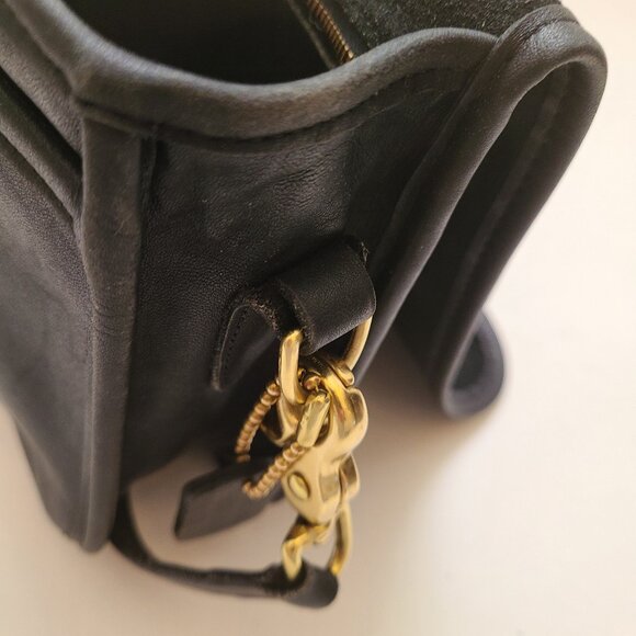 Vintage 90s Black Coach 9635 Convertible Clutch Removable Shoulder Strap - Picture 11 of 13